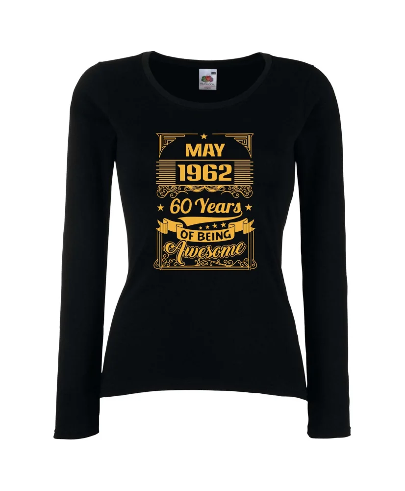 Дамска тениска MAY 1962 60 YEARS OF BEING AWESOME Дамска тениска MAY 1962 60 YEARS OF BEING AWESOME