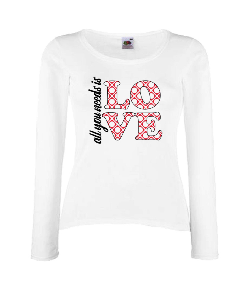 Дамска тениска Свети Валентин All You Need Is Love Дамска тениска Свети Валентин All You Need Is Love