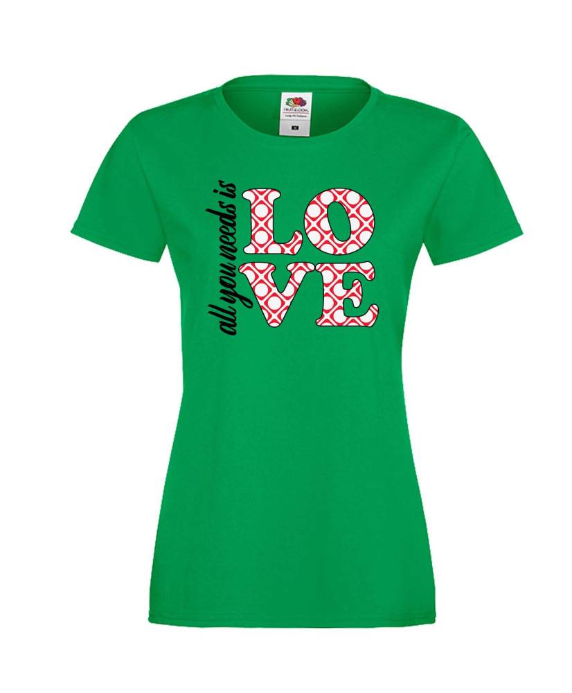 Дамска тениска Свети Валентин All You Need Is Love Дамска тениска Свети Валентин All You Need Is Love
