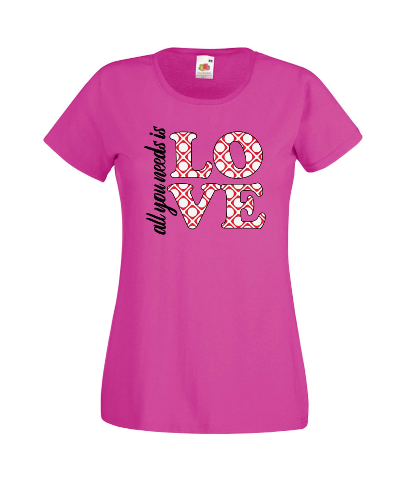 Дамска тениска Свети Валентин All You Need Is Love Дамска тениска Свети Валентин All You Need Is Love