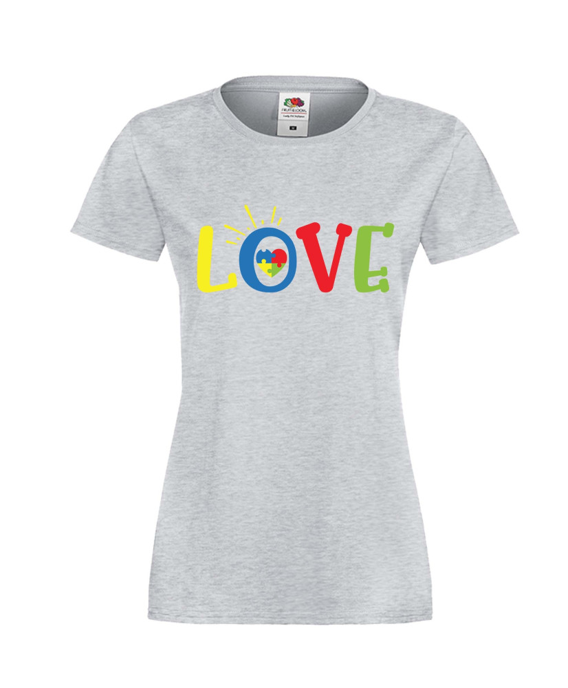 Дамска тениска Свети Валентин Love Autism Дамска тениска Свети Валентин Love Autism