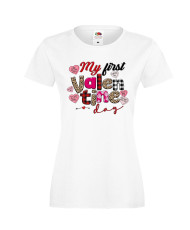 Дамска тениска Свети Валентин My 1st Valentine Day 1