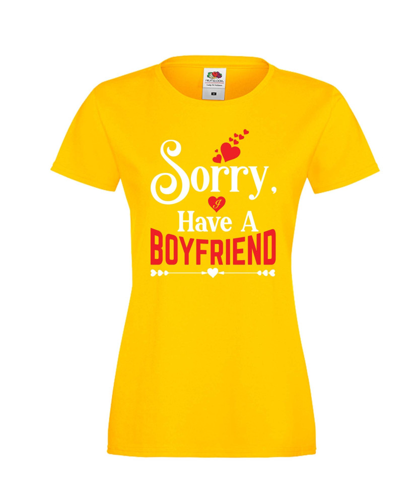 Дамска тениска Свети Валентин Sorry I Have A Boyfriend Дамска тениска Свети Валентин Sorry I Have A Boyfriend
