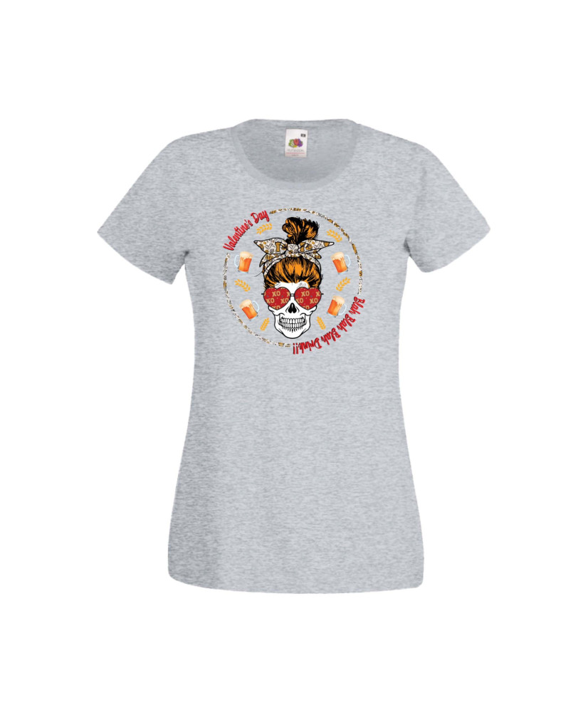 Дамска тениска Свети Валентин Valentines Day Skull Valentine's 14 Дамска тениска Свети Валентин Valentines Day Skull Valentine's 14