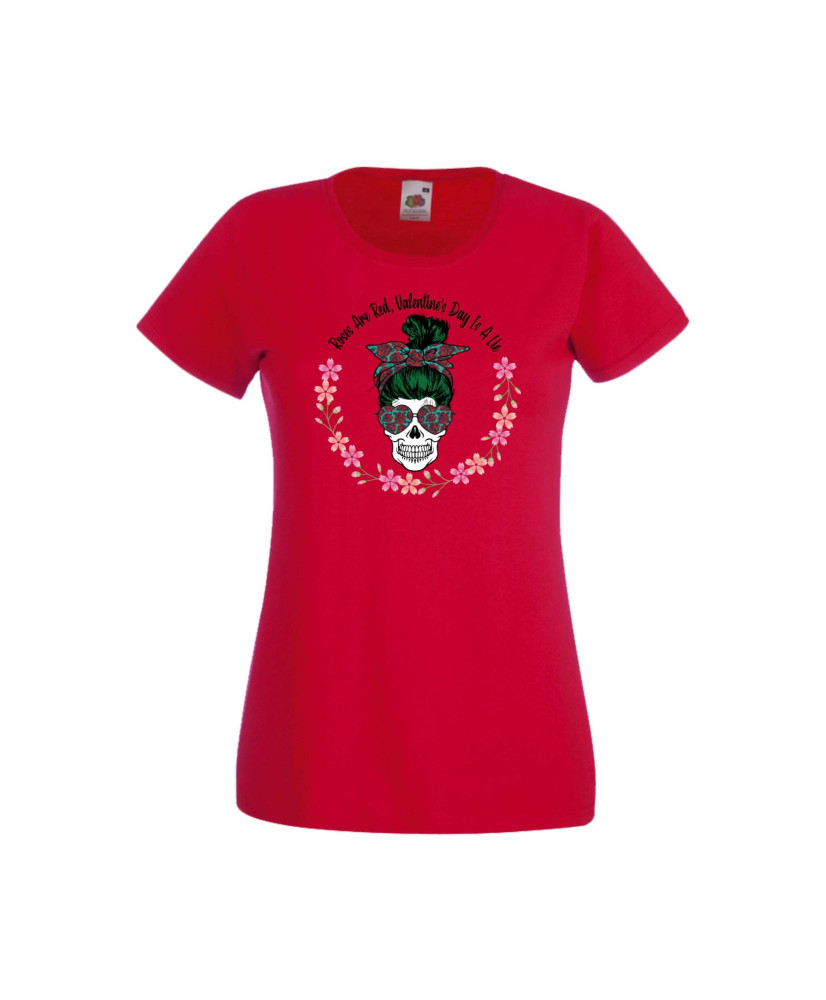 Дамска тениска Свети Валентин Valentines Day Skull Valentine's 4 Дамска тениска Свети Валентин Valentines Day Skull Valentine's 4