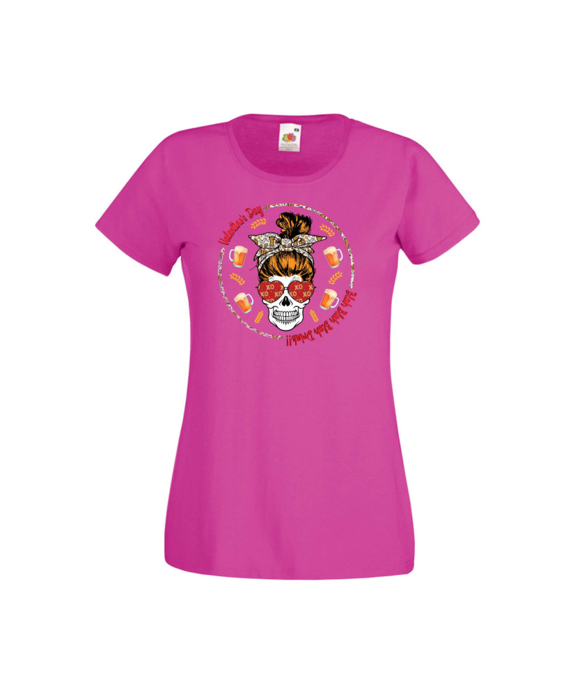 Дамска тениска Свети Валентин Valentines Day Skull Valentine's 14 Дамска тениска Свети Валентин Valentines Day Skull Valentine's 14