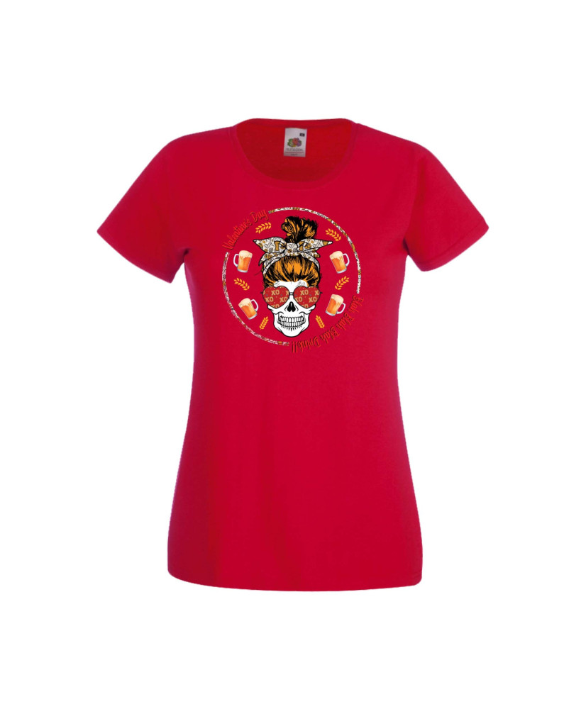 Дамска тениска Свети Валентин Valentines Day Skull Valentine's 14 Дамска тениска Свети Валентин Valentines Day Skull Valentine's 14