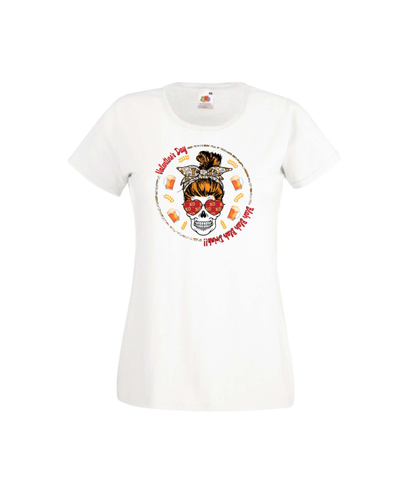 Дамска тениска Свети Валентин Valentines Day Skull Valentine's 14 Дамска тениска Свети Валентин Valentines Day Skull Valentine's 14