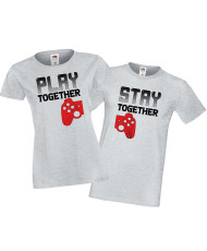 Комплект тениски за влюбени Play Together Stay Together