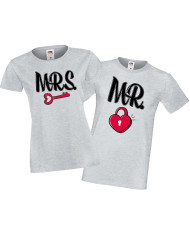 Комплект тениски за влюбени Mr & Mrs
