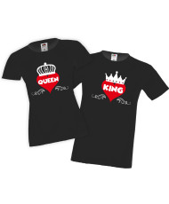 Комплект тениски за влюбени King Queen 3