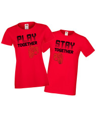 Комплект тениски за влюбени Play Together Stay Together