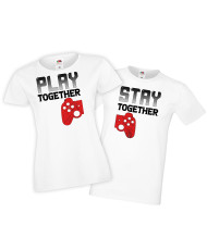 Комплект тениски за Свети Валентин Play Together Stay Together