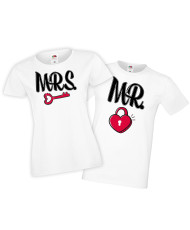 Комплект тениски за влюбени Mr & Mrs