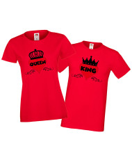 Комплект тениски за влюбени King Queen 3