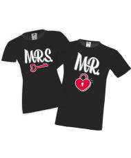 Комплект тениски за влюбени Mr & Mrs