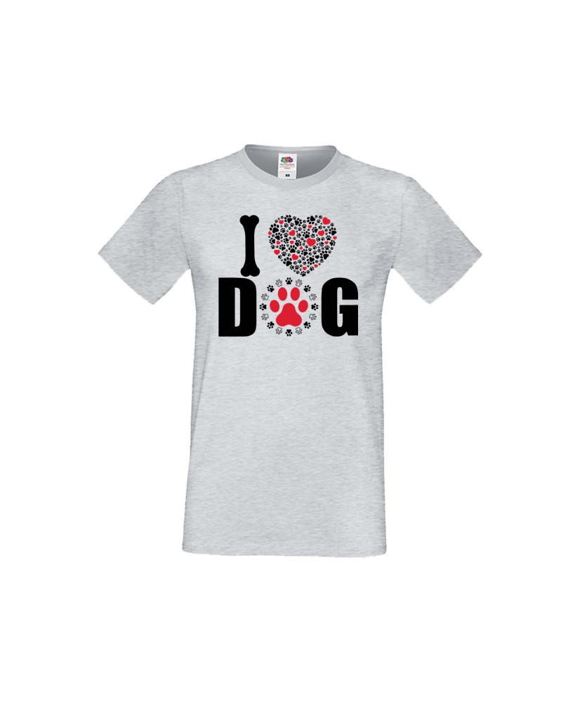 Мъжка тениска Свети Валентин I Love Dog