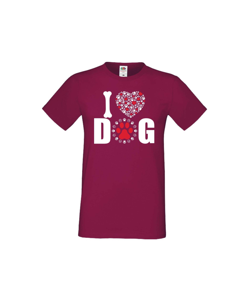 Мъжка тениска Свети Валентин I Love Dog