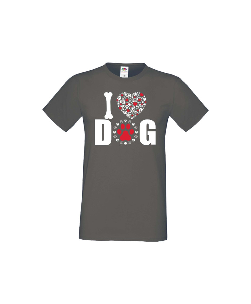 Мъжка тениска Свети Валентин I Love Dog