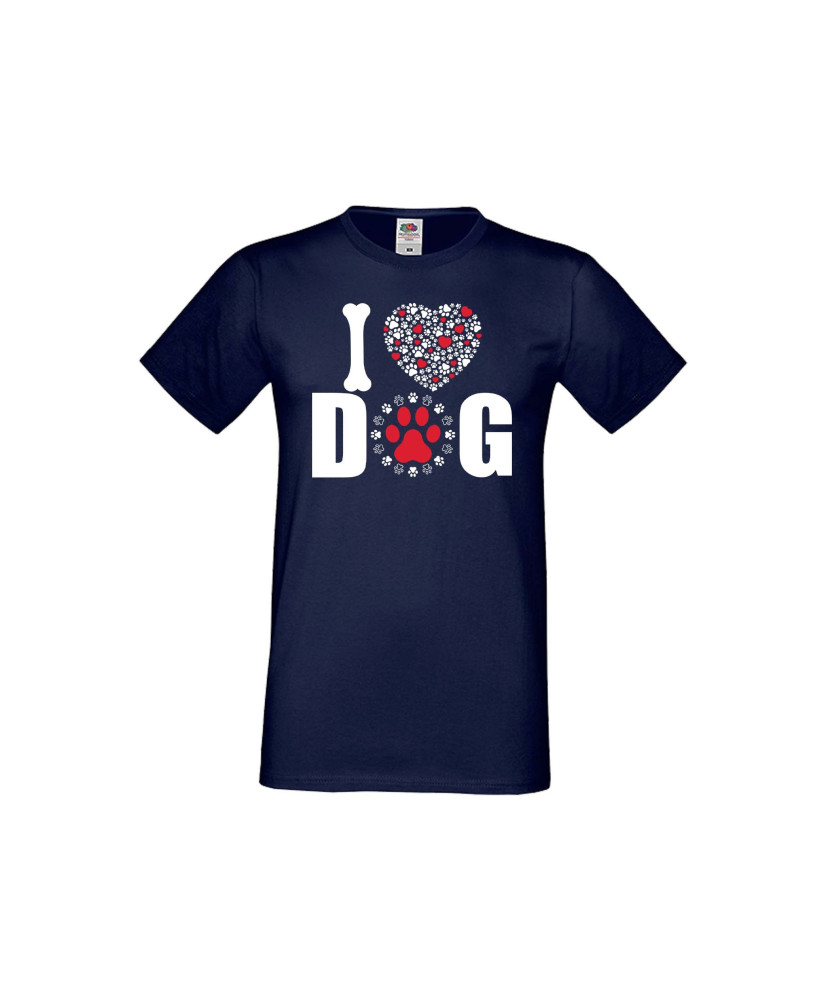 Мъжка тениска Свети Валентин I Love Dog