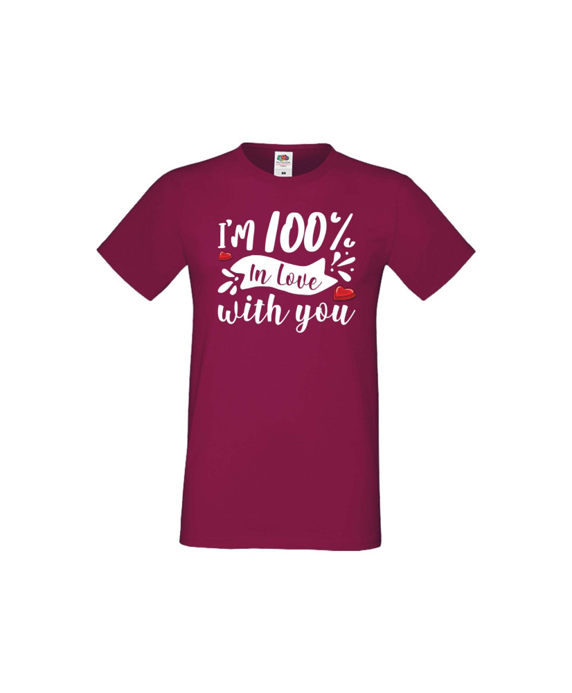 Мъжка тениска Свети Валентин I'm 100% In Love With You