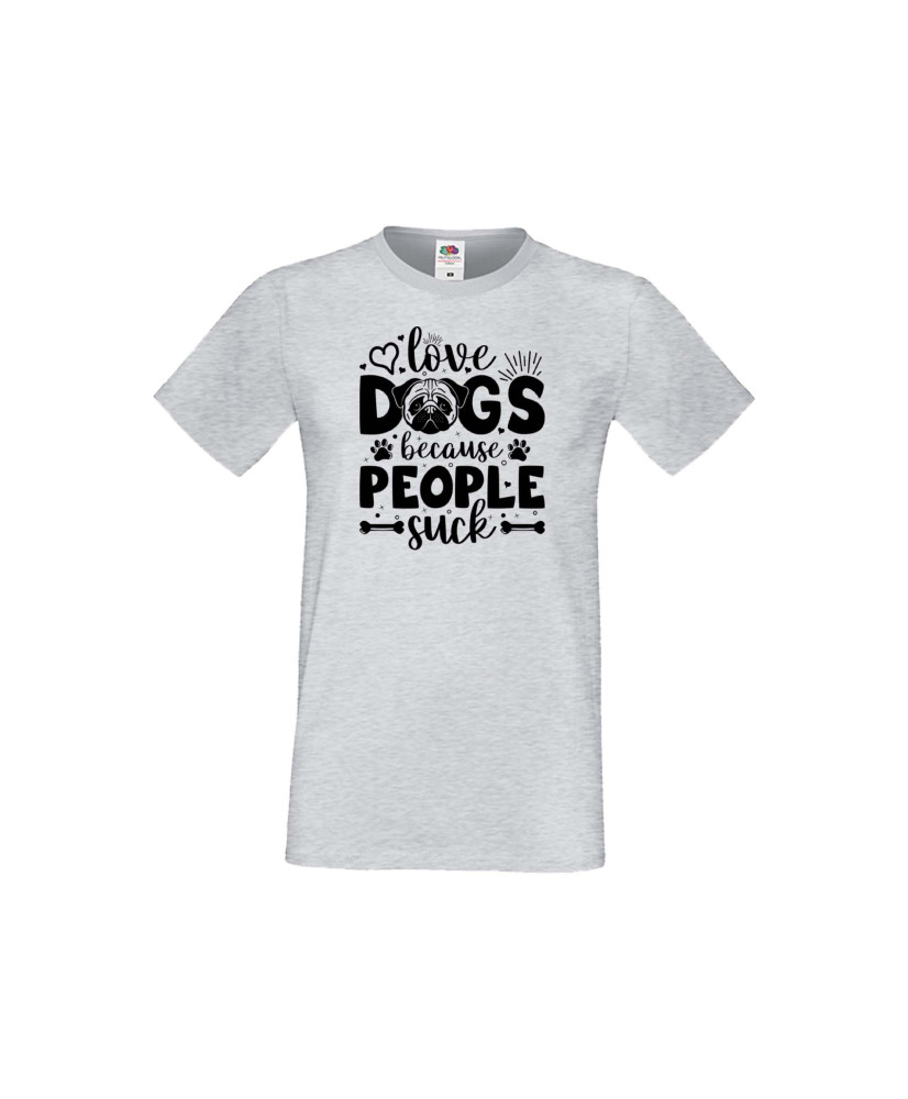 Мъжка тениска Свети Валентин Love Dogs Because People Suck Мъжка тениска Свети Валентин Love Dogs Because People Suck