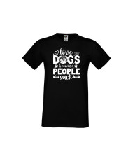 Мъжка тениска Свети Валентин Love Dogs Because People Suck