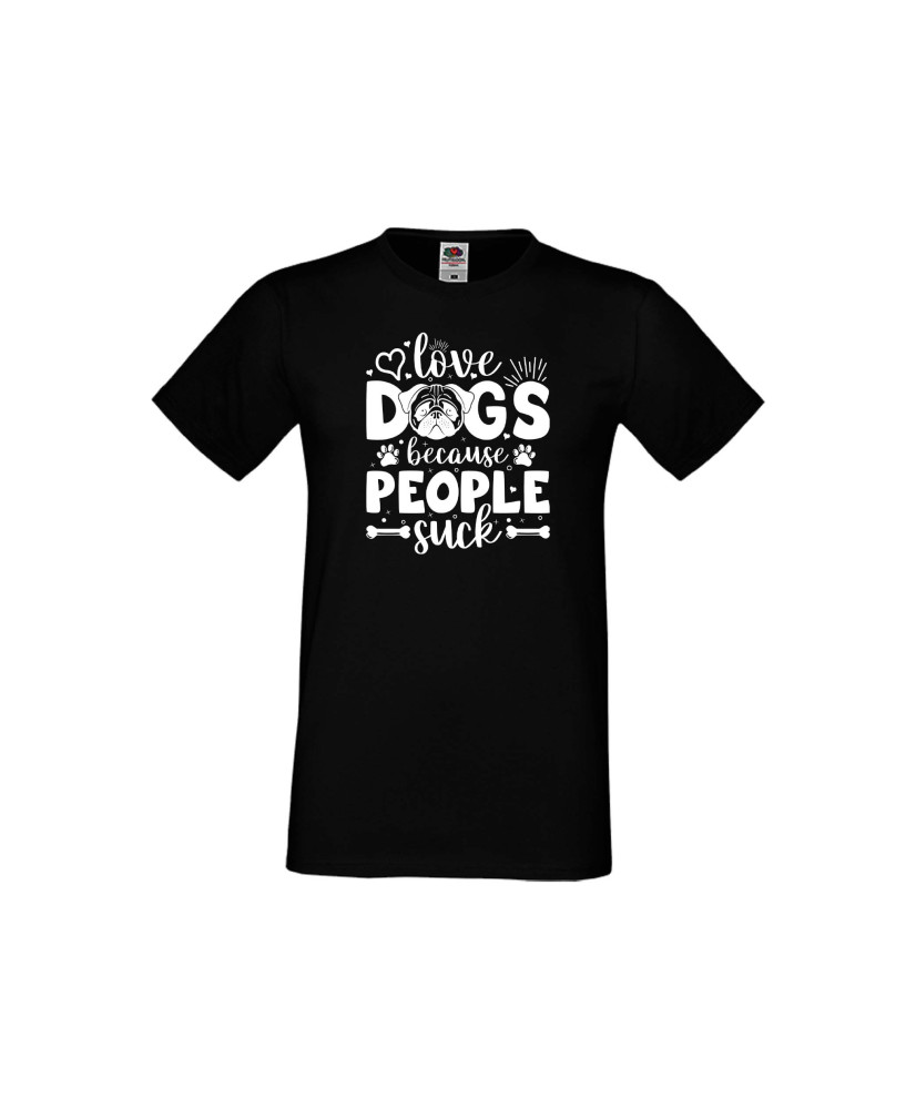 Мъжка тениска Свети Валентин Love Dogs Because People Suck Мъжка тениска Свети Валентин Love Dogs Because People Suck