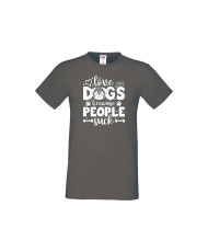 Мъжка тениска Свети Валентин Love Dogs Because People Suck