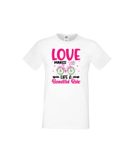Мъжка тениска Свети Валентин Love Makes A Beautiful Ride