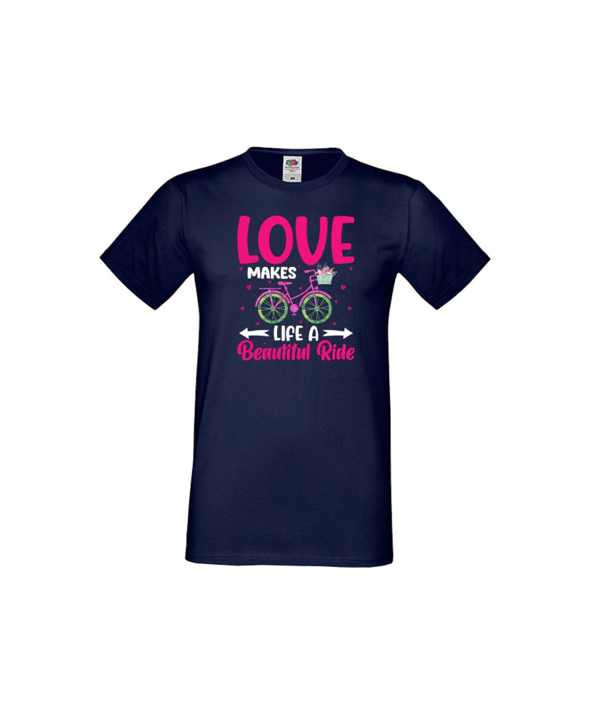 Мъжка тениска Свети Валентин Love Makes A Beautiful Ride