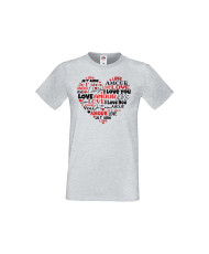 Мъжка тениска Свети Валентин Love Word Heart