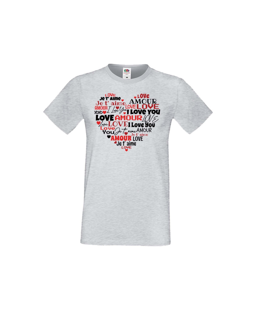 Мъжка тениска Свети Валентин Love Word Heart