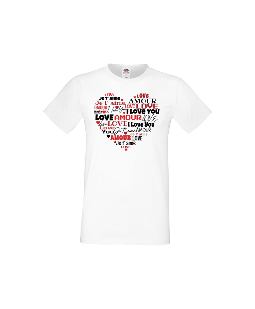 Мъжка тениска Свети Валентин Love Word Heart