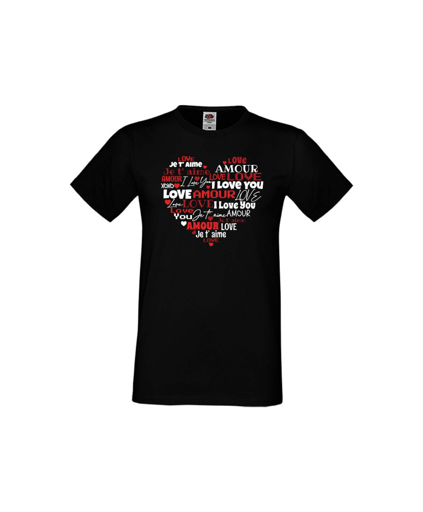 Мъжка тениска Свети Валентин Love Word Heart