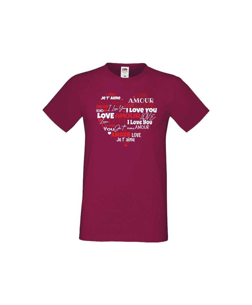 Мъжка тениска Свети Валентин Love Word Heart