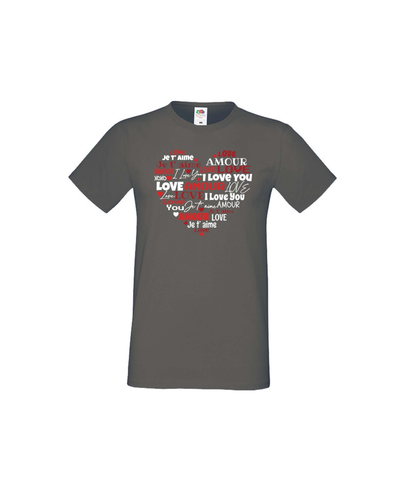Мъжка тениска Свети Валентин Love Word Heart
