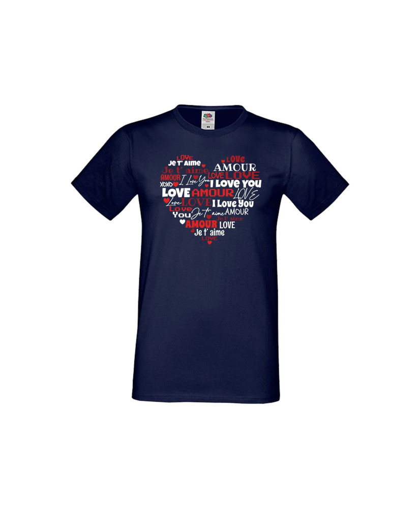 Мъжка тениска Свети Валентин Love Word Heart