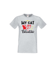 Мъжка тениска Свети Валентин My Cat Is My Valentine 1