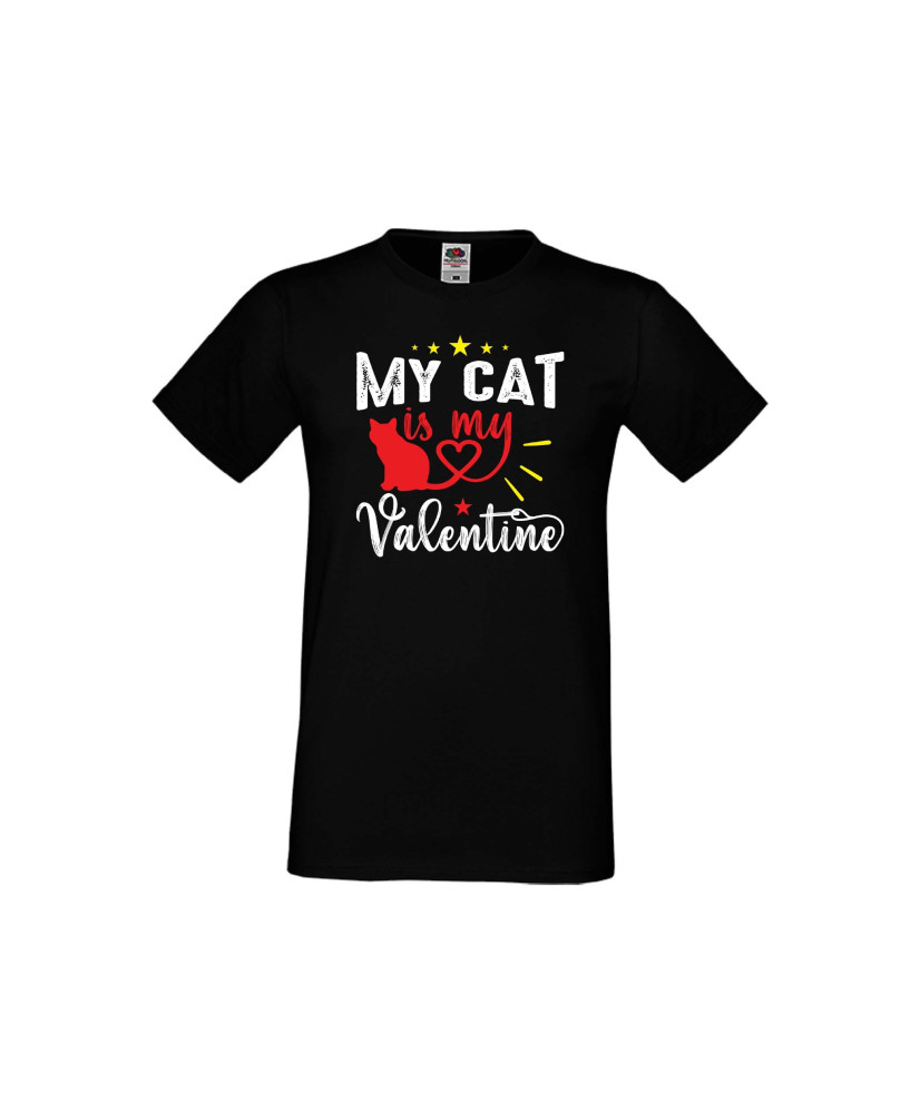 Мъжка тениска Свети Валентин My Cat Is My Valentine 1
