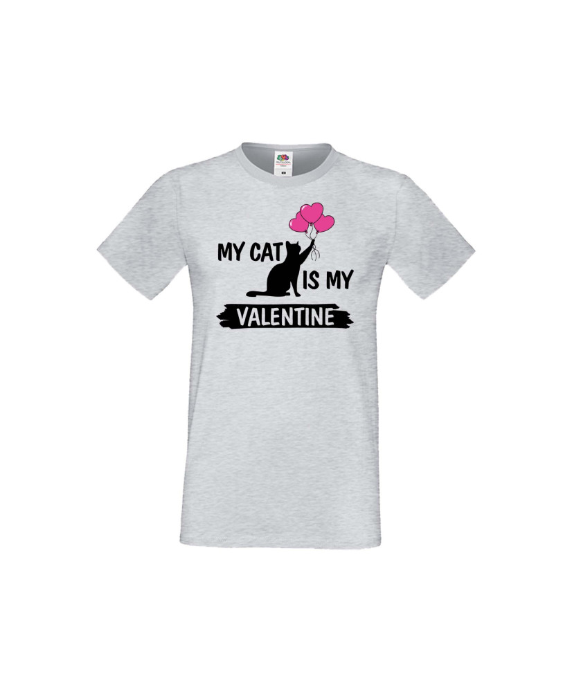 Мъжка тениска Свети Валентин My Cat Is My Valentine 2 Мъжка тениска Свети Валентин My Cat Is My Valentine 2