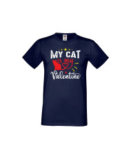 Мъжка тениска Свети Валентин My Cat Is My Valentine 1