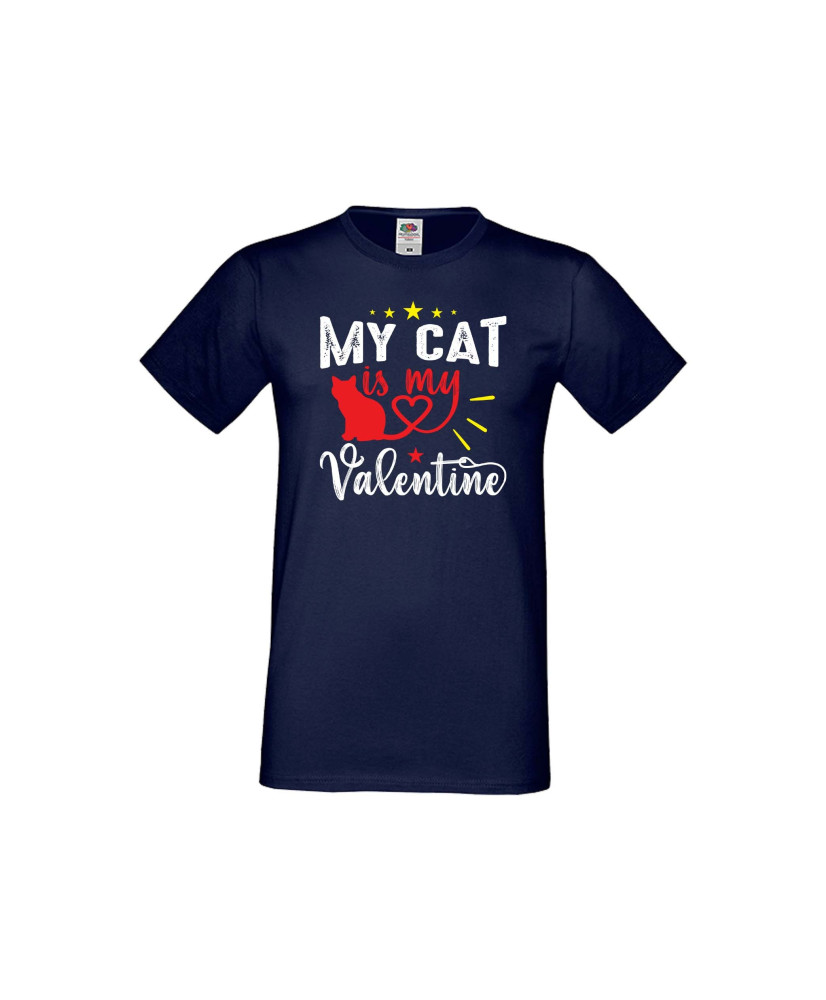 Мъжка тениска Свети Валентин My Cat Is My Valentine 1