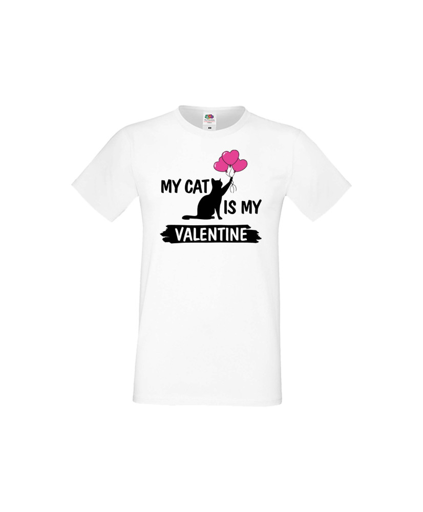 Мъжка тениска Свети Валентин My Cat Is My Valentine 2 Мъжка тениска Свети Валентин My Cat Is My Valentine 2