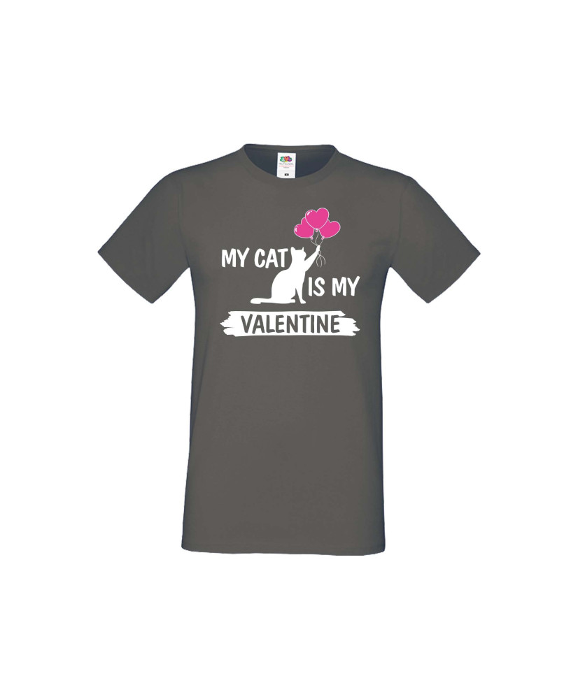 Мъжка тениска Свети Валентин My Cat Is My Valentine 2 Мъжка тениска Свети Валентин My Cat Is My Valentine 2