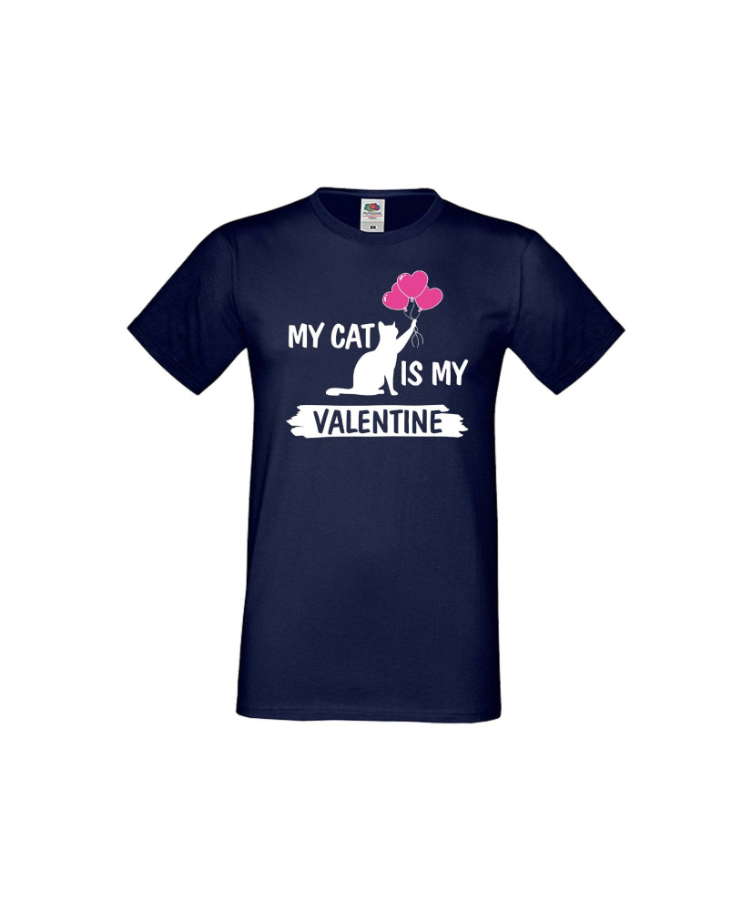 Мъжка тениска Свети Валентин My Cat Is My Valentine 2 Мъжка тениска Свети Валентин My Cat Is My Valentine 2