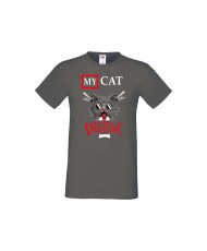 Мъжка тениска Свети Валентин My Cat Is My Valentine 3