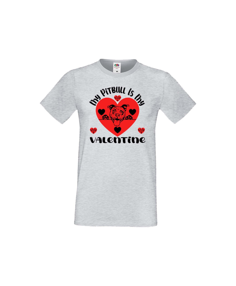 Мъжка тениска Свети Валентин My Pitbull Is My Valentine