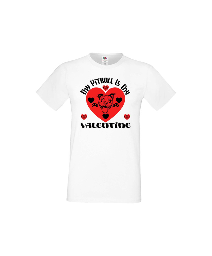 Мъжка тениска Свети Валентин My Pitbull Is My Valentine