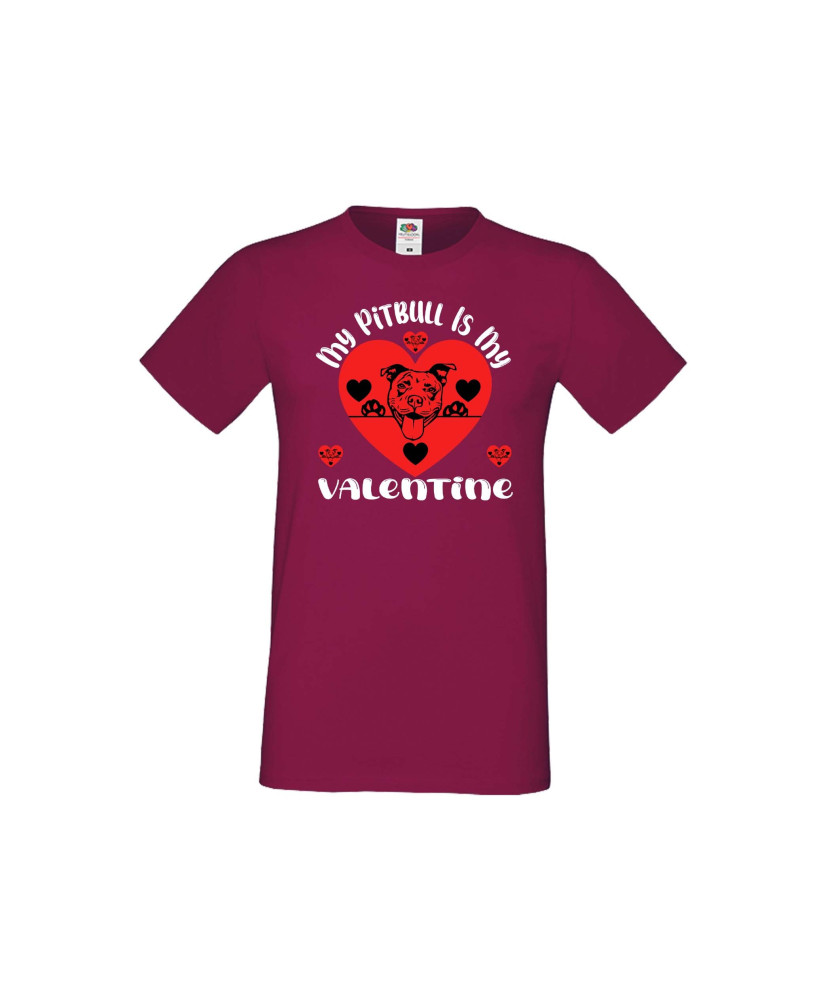 Мъжка тениска Свети Валентин My Pitbull Is My Valentine